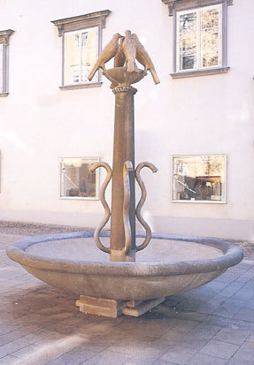 Vogelbrunnen am Schloßbergplatz, Graz, 1948